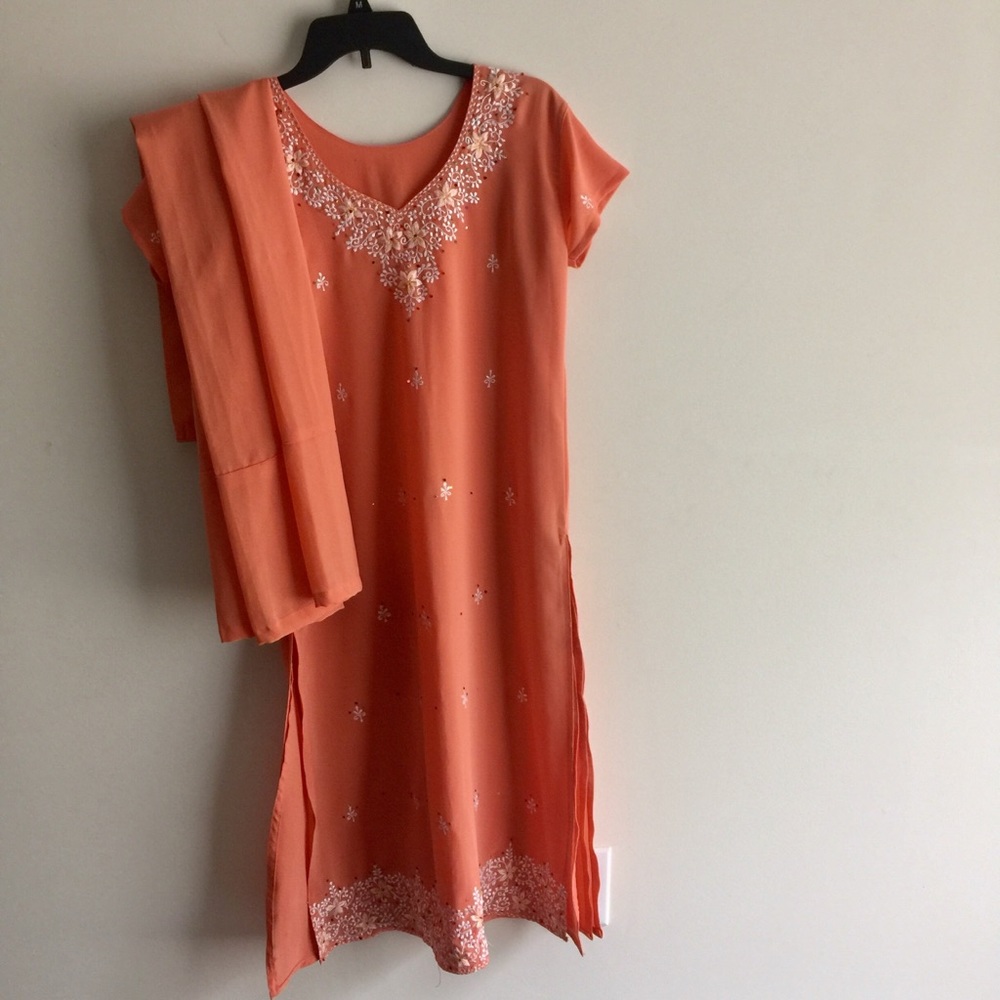 Embroidered Kurti Kameez with pants